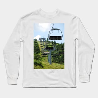 Ski Lift on Monte Zoncolan in Summer Long Sleeve T-Shirt